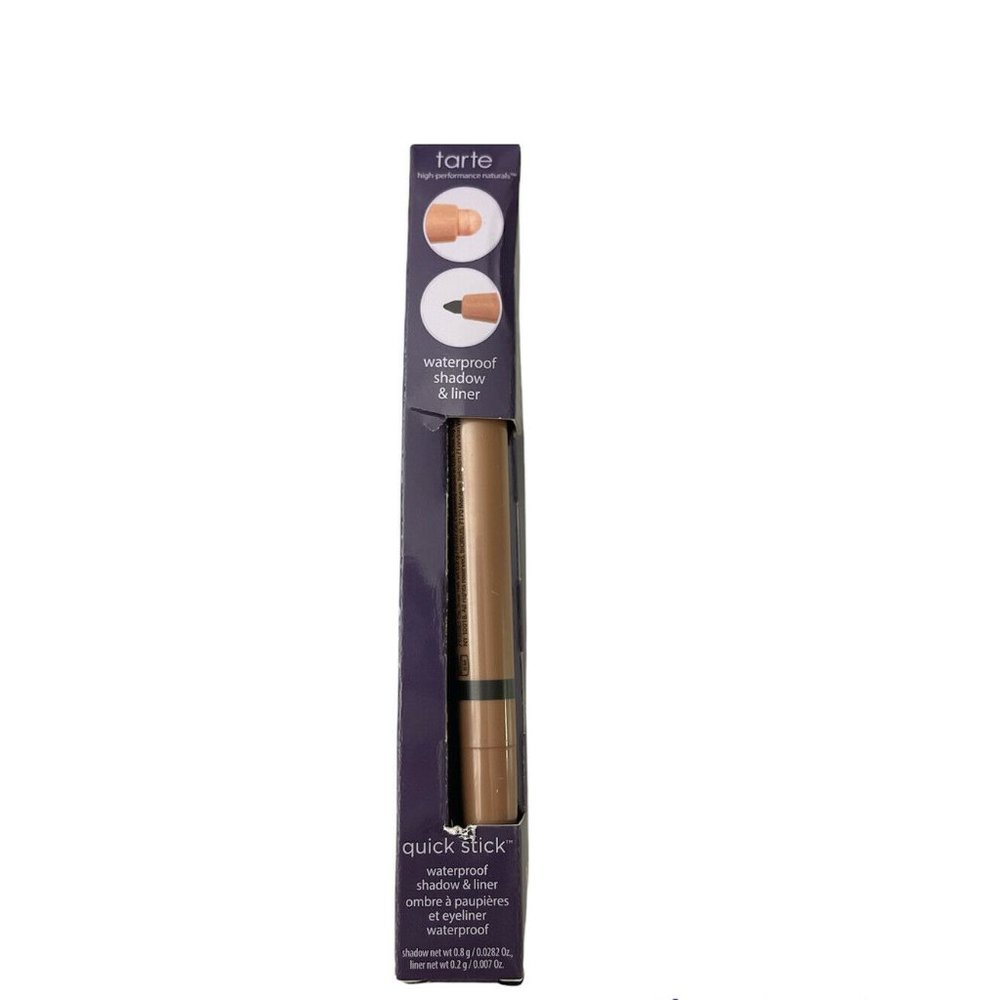 TARTE Quick Stick Waterproof Eye Shadow & Liner Rose Gold Luster Black liner